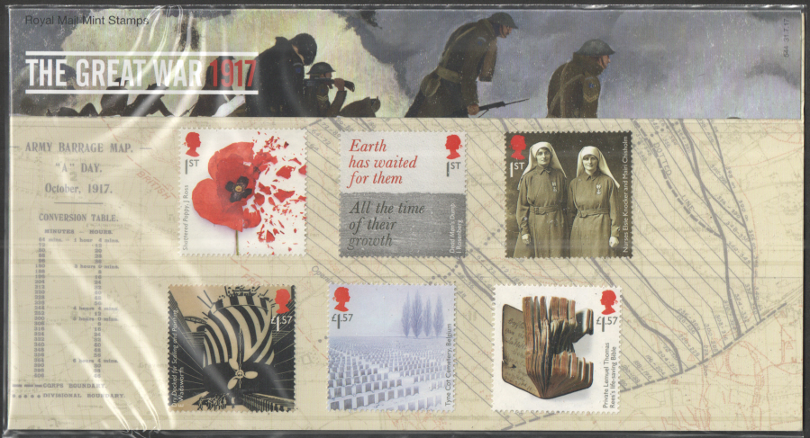 (image for) 2017 "The Great War 1917" Royal Mail Presentation Pack 544 - Click Image to Close